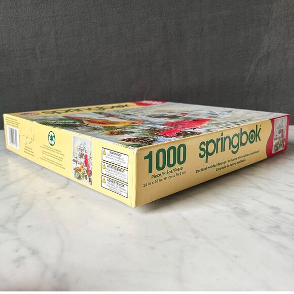 Cardinal Holiday Retreat Springbok Puzzle 1000 Piece Winter Birds - Complete - Picture 6 of 7